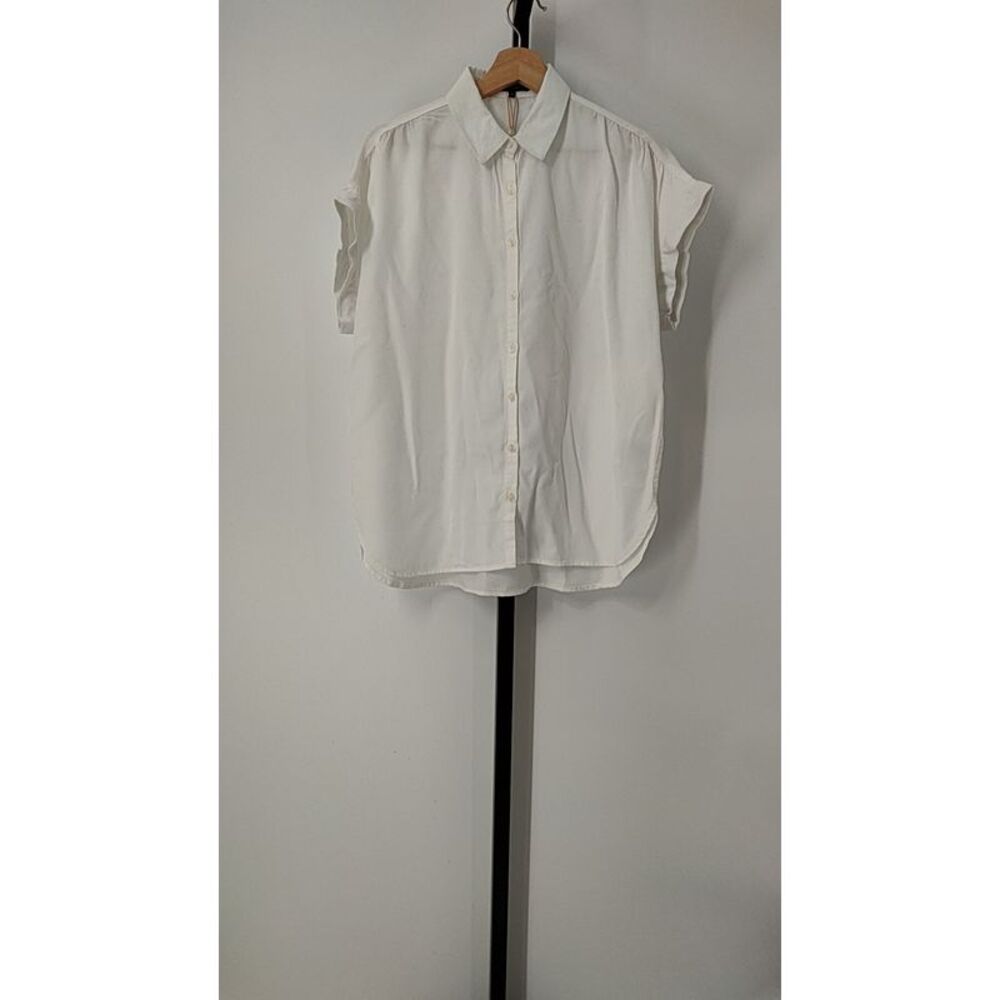 Quince White Short-Sleeve Button-Down Shirt